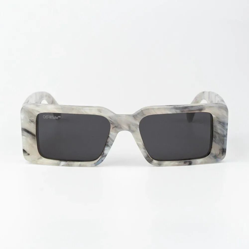Off-White MILANO Men Sunglasses Marble Grey Square OERI097 0807 NEW AUTHENTIC